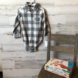 Carters onesie Button Down Plaid Shirt